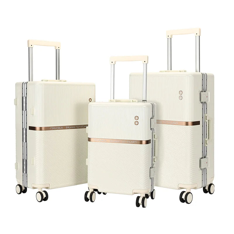 JMT-698314 Durable Aluminium PC Travel Suitcase - 20, 24, 28 Inch Spinner Luggage for Men