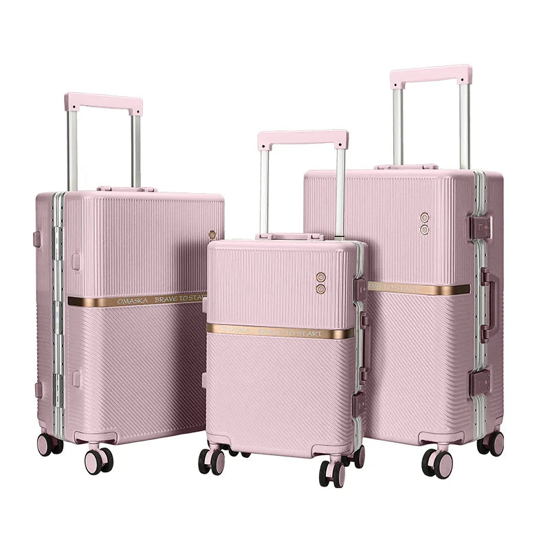 JMT-698314 Durable Aluminium PC Travel Suitcase - 20, 24, 28 Inch Spinner Luggage for Men