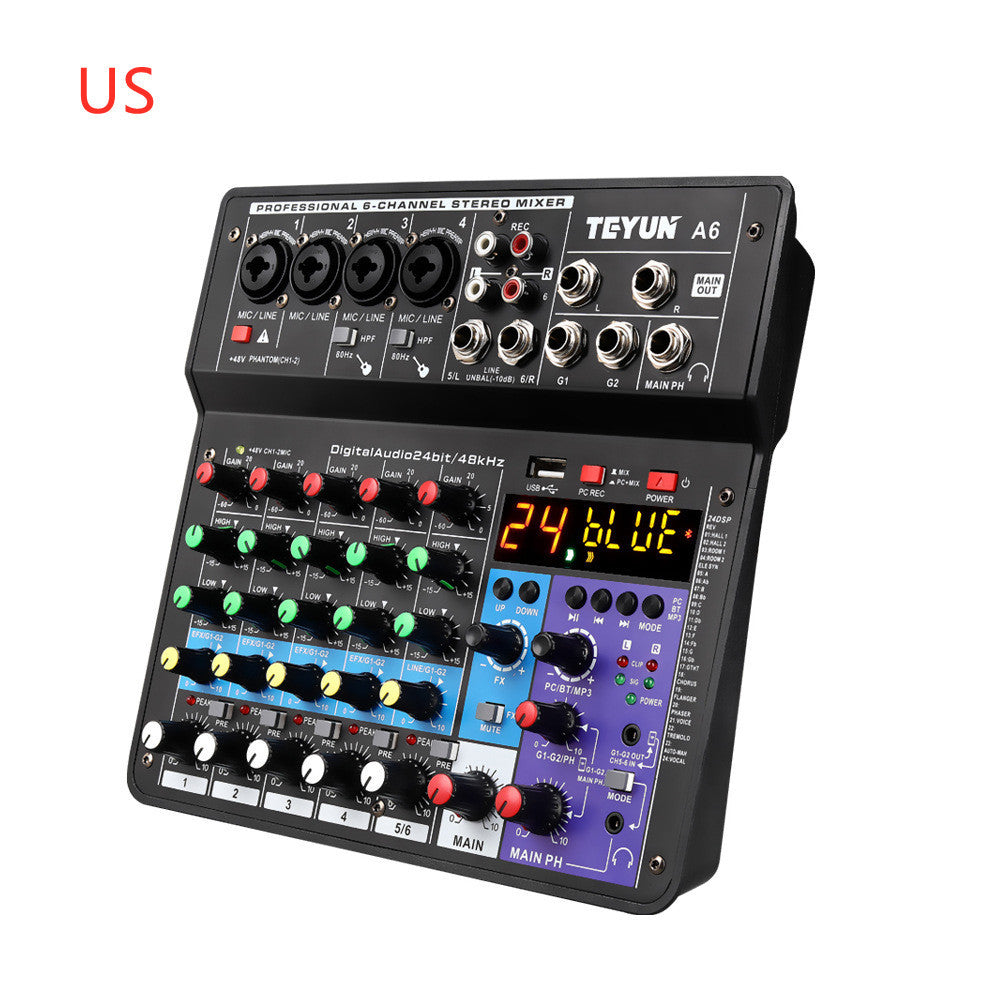 JMT-698442 Bluetooth Sound Card Mixer with Multi-Channel Input and Professional Effects