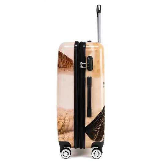 JMT-699146 Custom Designer 24" Travel Trolley Luggage Set in Parisian Style