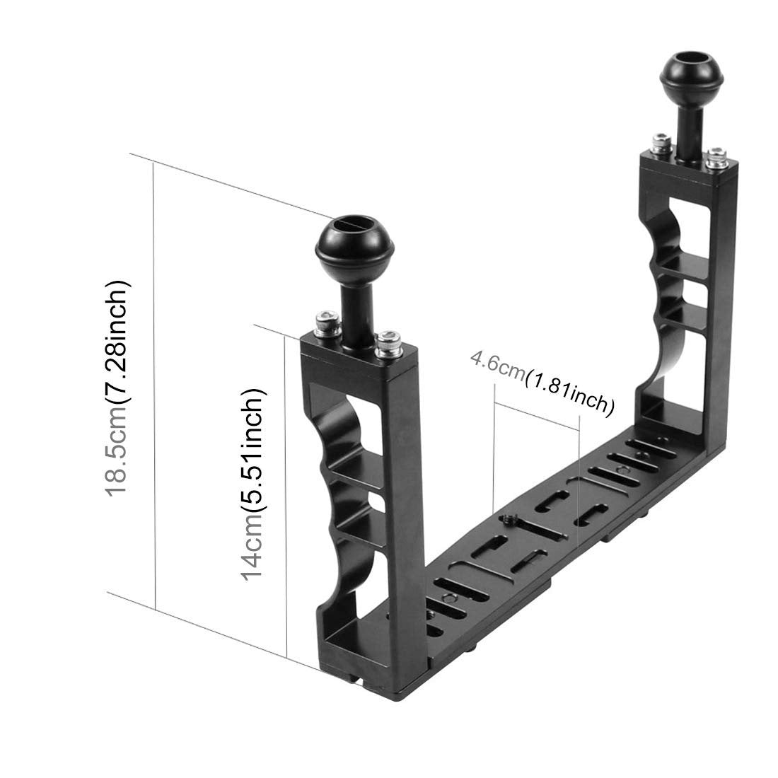 JMT-699274 Aluminum Alloy Dual-Handheld Photography Stand for Sports Cameras and SLRs