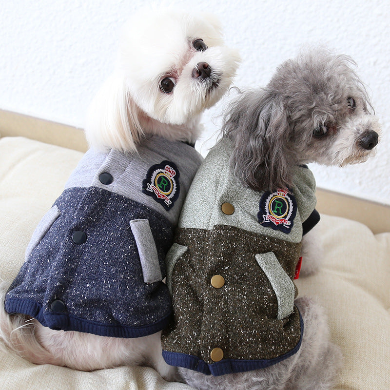 JMT-699338 Stylish Two-Legged Baseball coat for Dogs - Sizes XS to XL Available