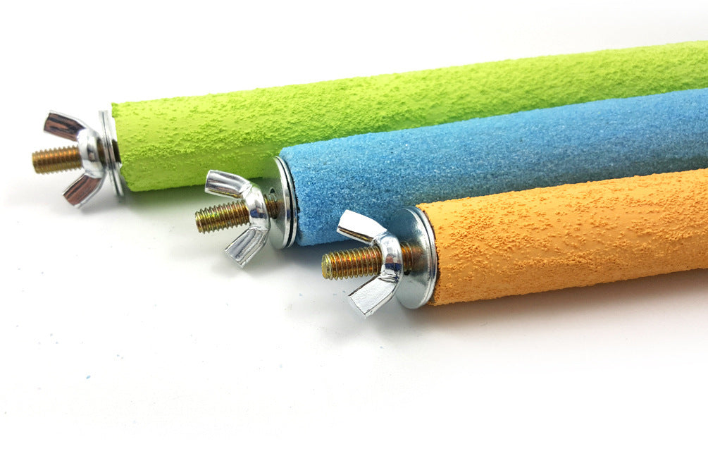 JMT-699402 Colorful Grinding Claw Stick for Small and Medium Birds, Natural Quartz Sand Material