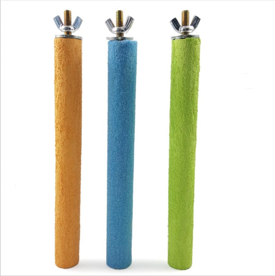 JMT-699402 Colorful Grinding Claw Stick for Small and Medium Birds, Natural Quartz Sand Material