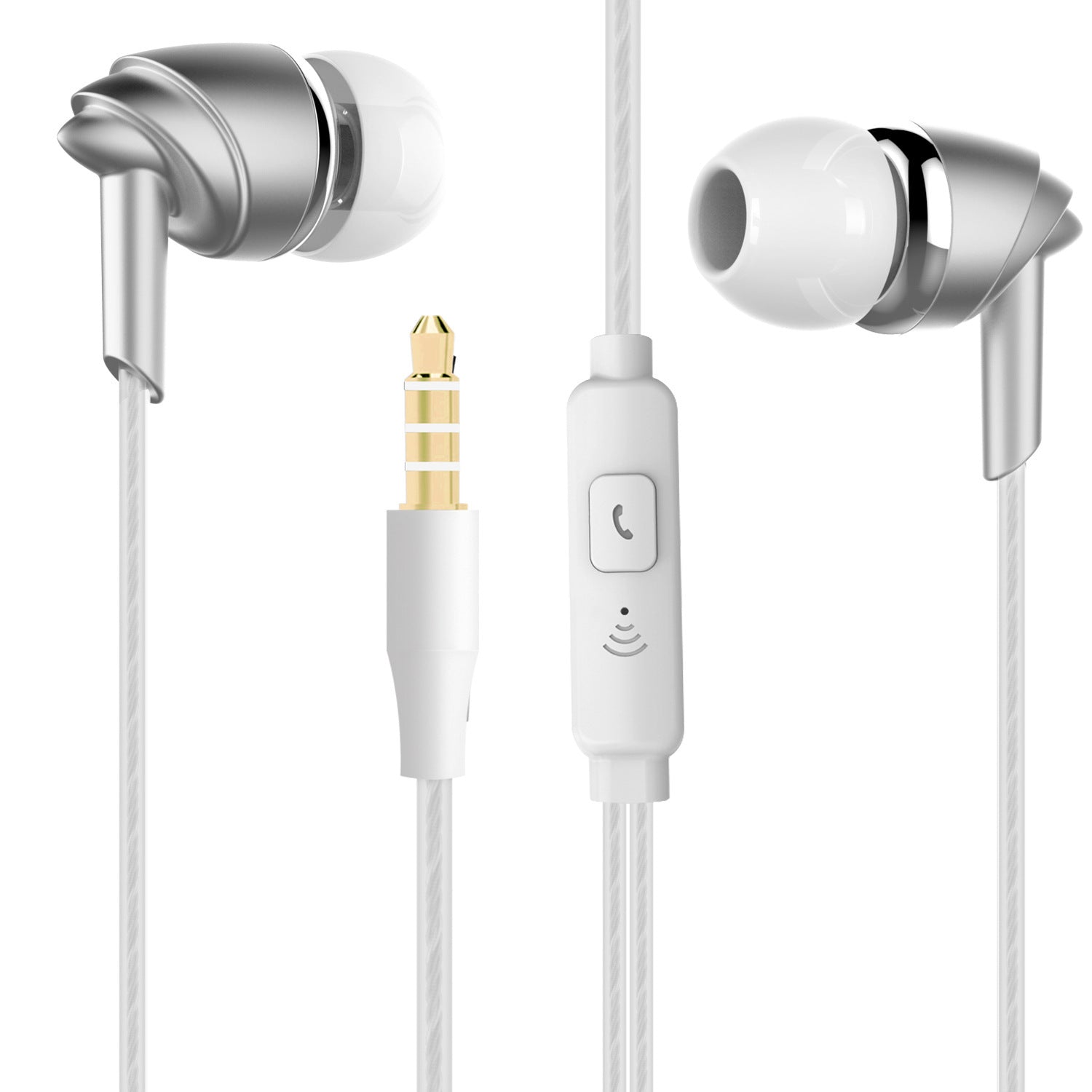 JMT-699402 Universal In-Ear Subwoofer Earplugs with Wired Connectivity for Android, iOS, and WindowsMobile – Available in Gold, Rose Gold, and Silver