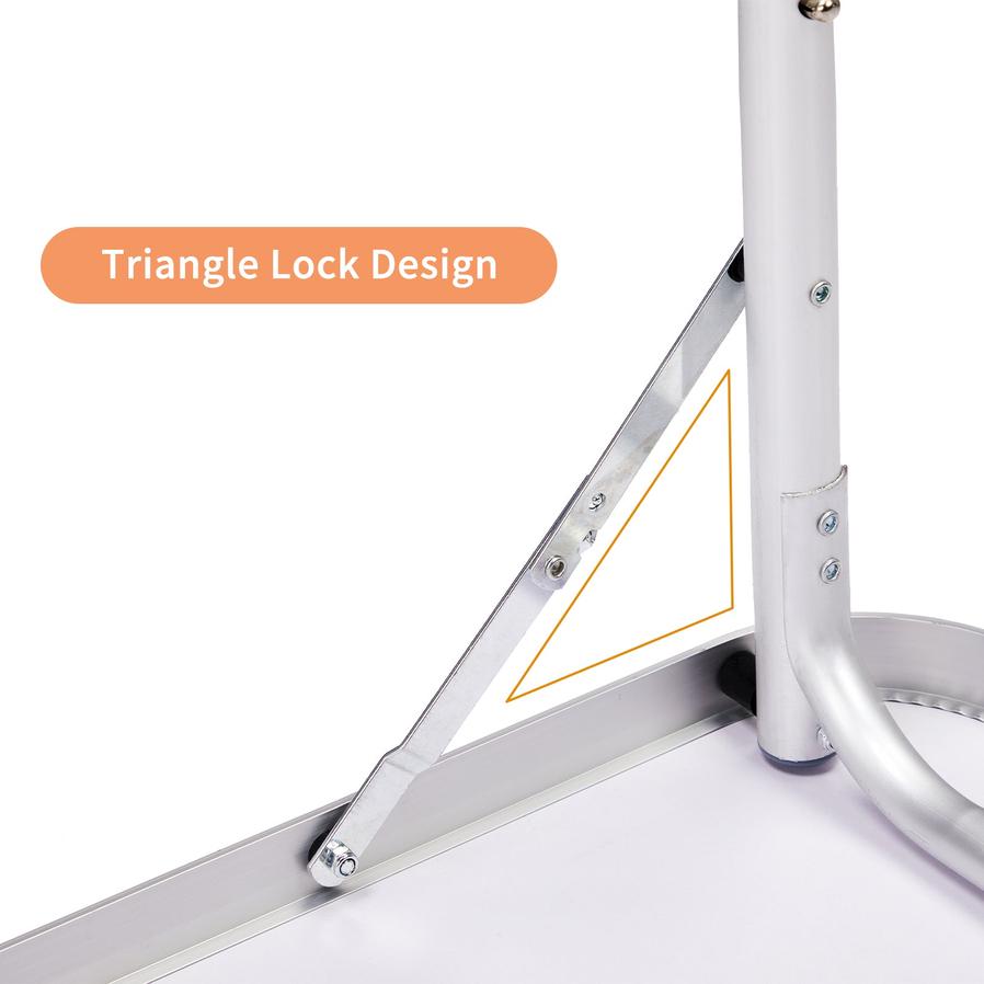 JMT-699466 3ft Black Outdoor Folding Table - Aluminum Alloy, Rectangular Design, 50kg Weight Capacity