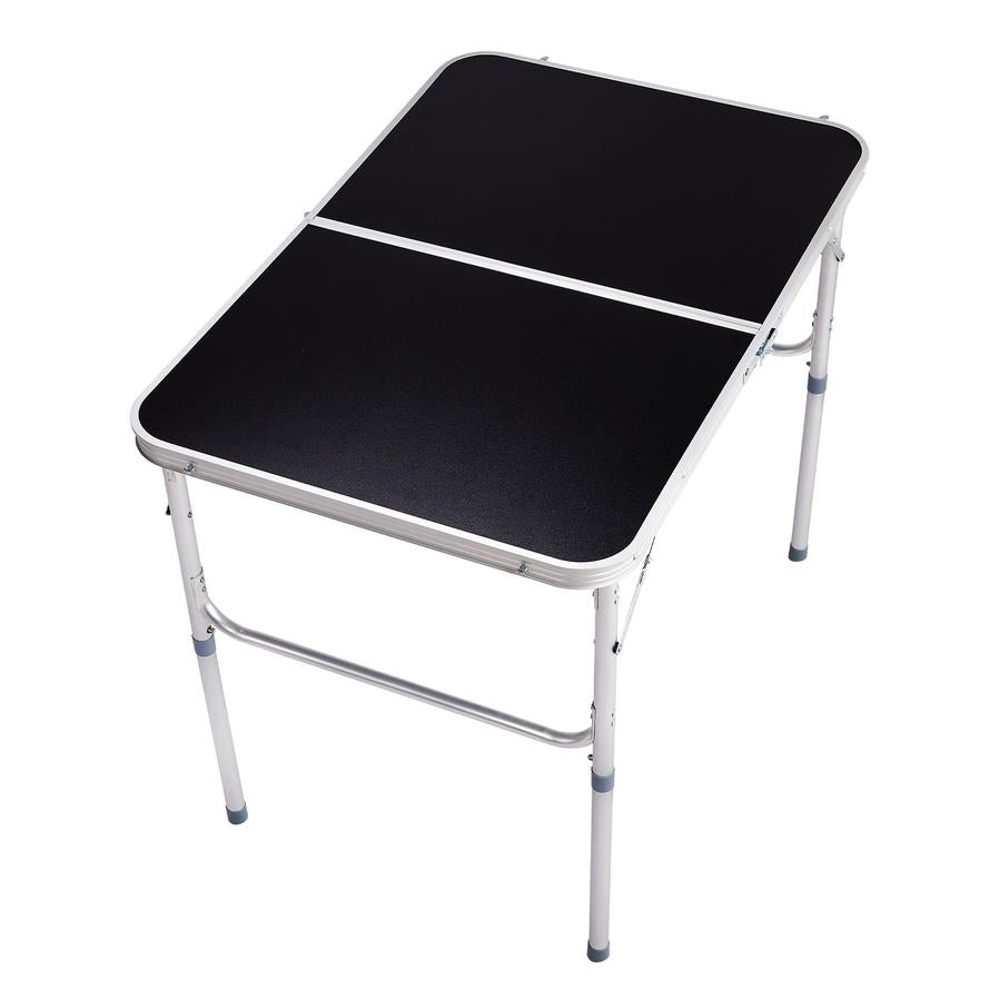JMT-699466 3ft Black Outdoor Folding Table - Aluminum Alloy, Rectangular Design, 50kg Weight Capacity