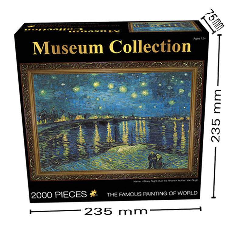 JMT-699594 2000-Piece Jigsaw Puzzle Collection - World-Famous Artworks Including Gualdi, Van Gogh, Monet, and More