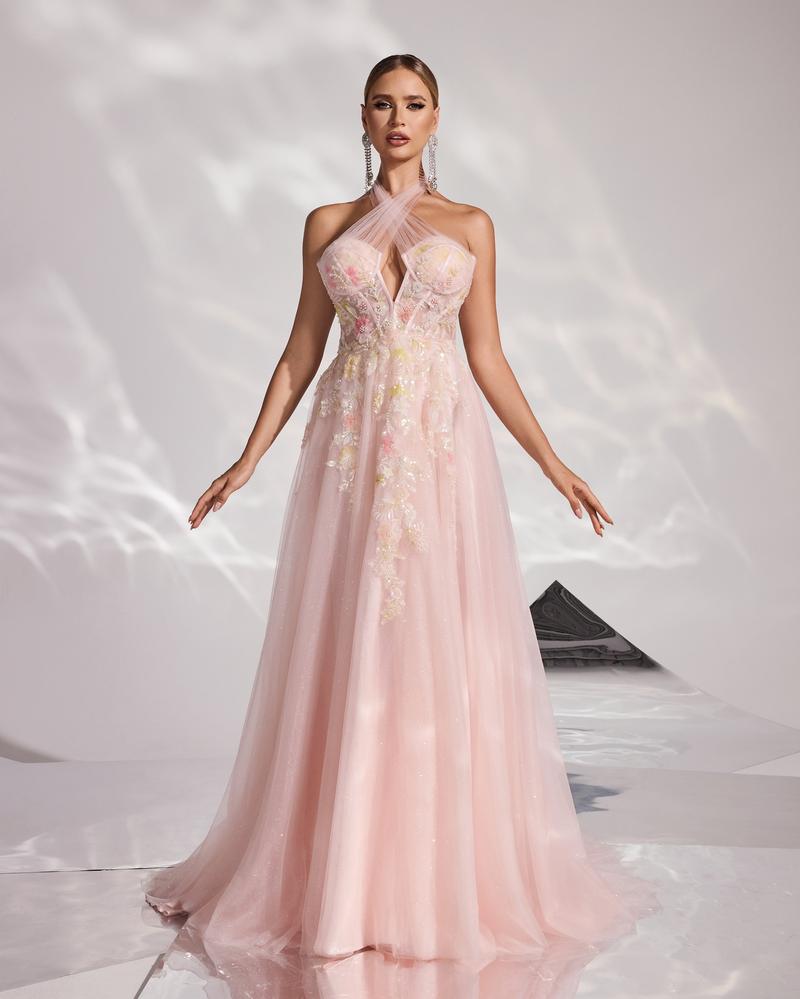 JMT-699658 Elegant Pink Evening Dress for Women, Style SH0168