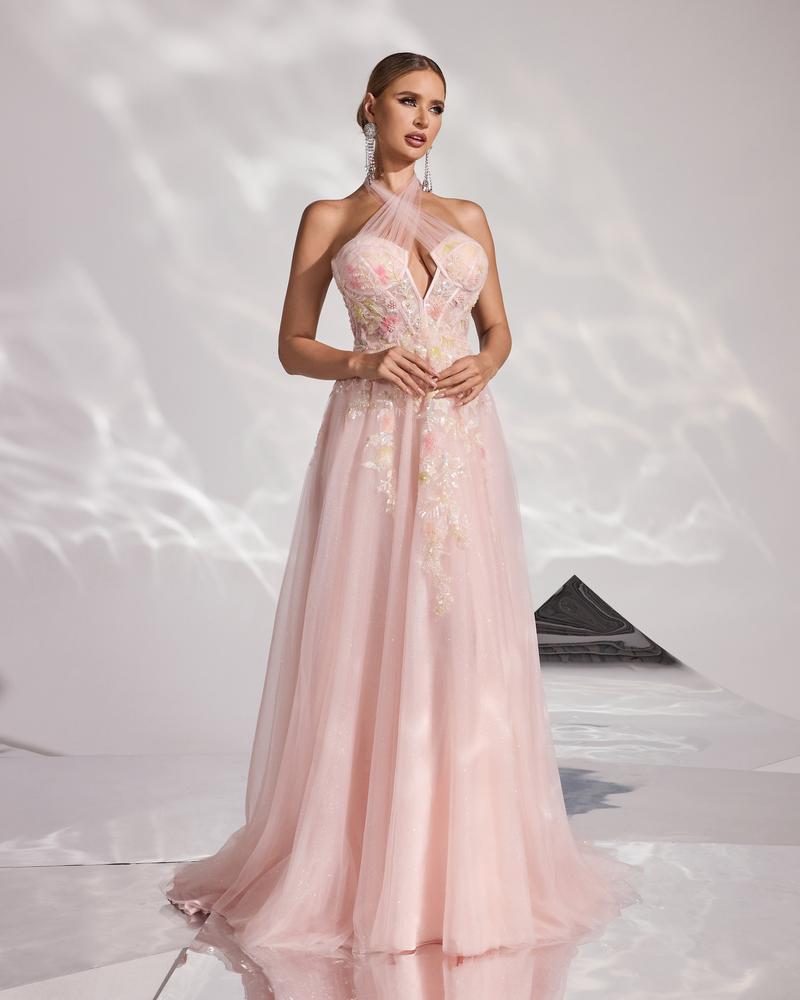 JMT-699658 Elegant Pink Evening Dress for Women, Style SH0168