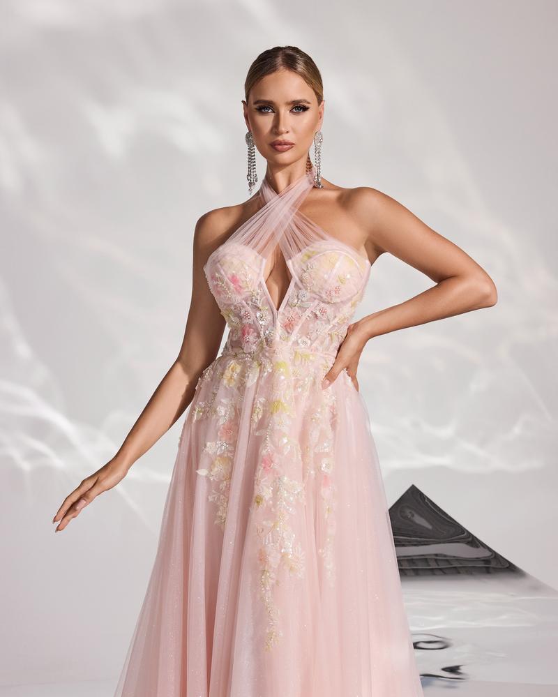 JMT-699658 Elegant Pink Evening Dress for Women, Style SH0168