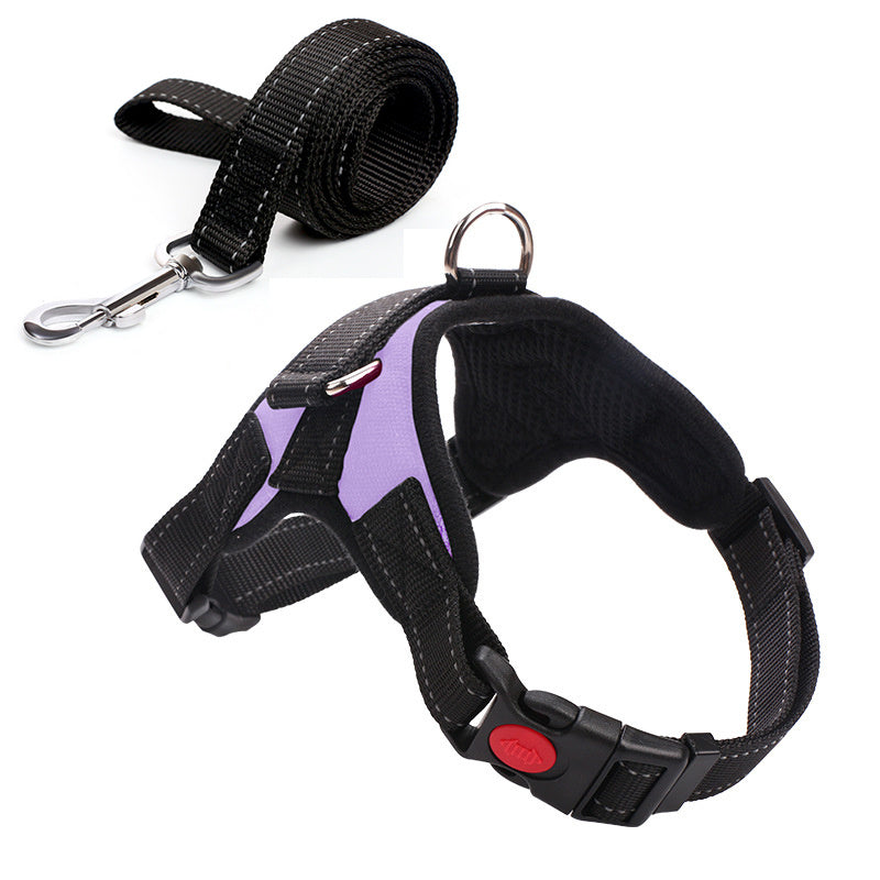 JMT-699914 Camouflage Dog Harness with Leash - Adjustable Polyester Chest Strap for Sizes S to XL