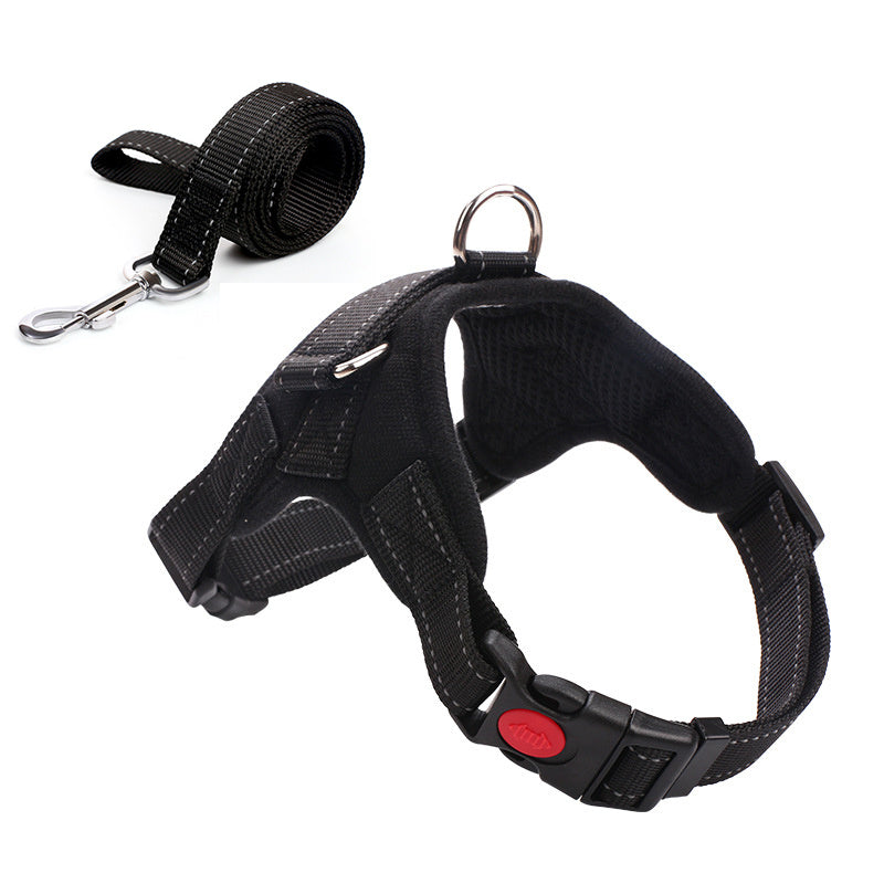 JMT-699914 Camouflage Dog Harness with Leash - Adjustable Polyester Chest Strap for Sizes S to XL