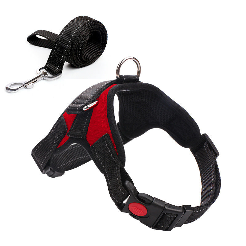 JMT-699914 Camouflage Dog Harness with Leash - Adjustable Polyester Chest Strap for Sizes S to XL