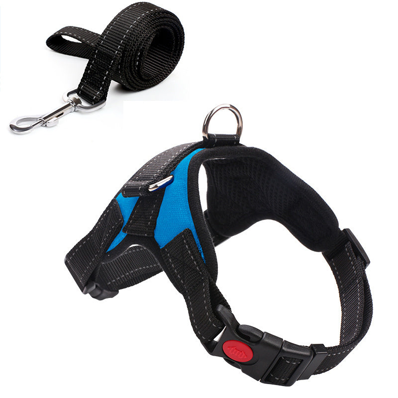 JMT-699914 Camouflage Dog Harness with Leash - Adjustable Polyester Chest Strap for Sizes S to XL