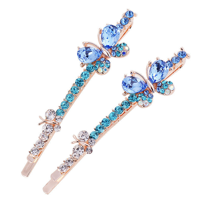 JMT-700106 Korean-style Bowknot Hairpin with Amethyst Crystal Accents