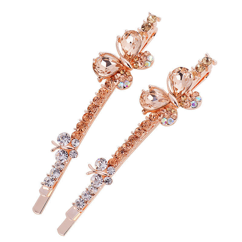 JMT-700106 Korean-style Bowknot Hairpin with Amethyst Crystal Accents