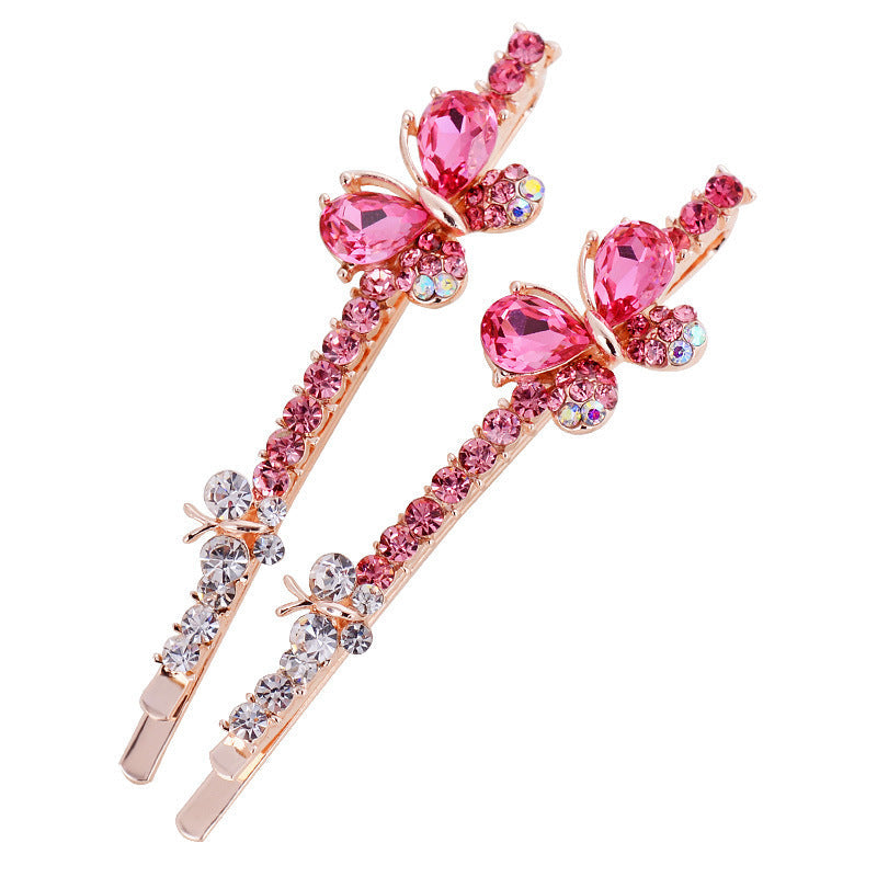 JMT-700106 Korean-style Bowknot Hairpin with Amethyst Crystal Accents