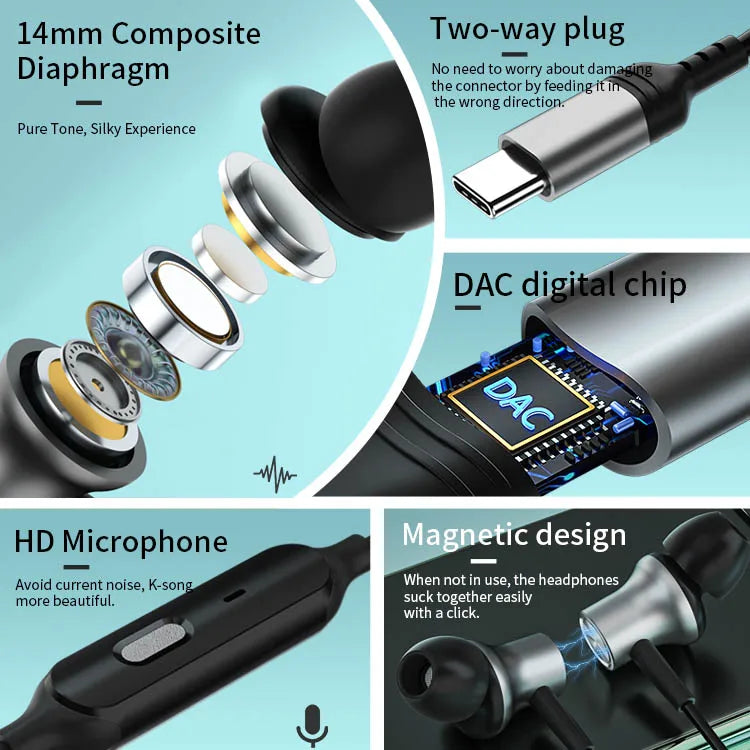 JMT-700234 Wired In-Ear Microphone Earphones for Live Broadcast, K-Song, Singing, and Gaming