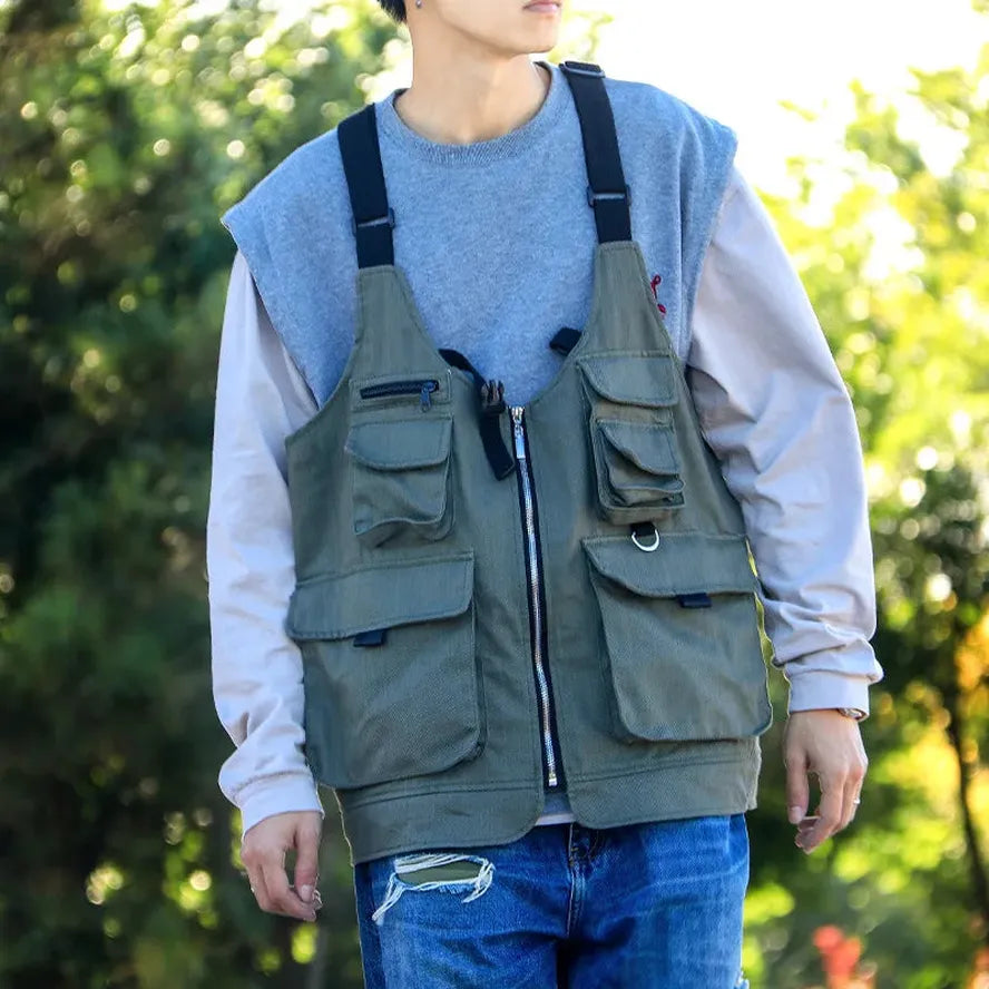 JMT-700618 Multifunctional Outdoor Apron Vest for Camping, Fishing, Gardening, and More
