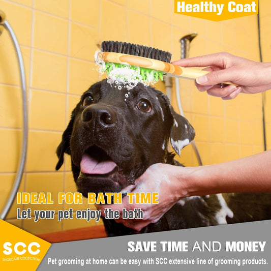 JMT-700810 Dual-Sided Short Hair Dog Grooming Brush for Detangling and Shedding Control