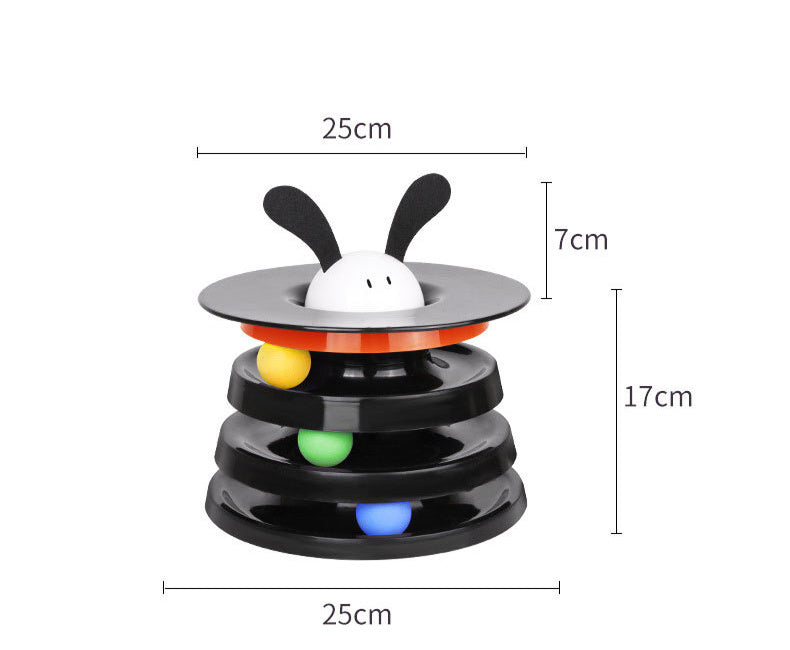 JMT-700874 Four-Layer Rotating Cat Toy - Interactive Multi-Color Design to Engage and Entertain Your Feline Friend
