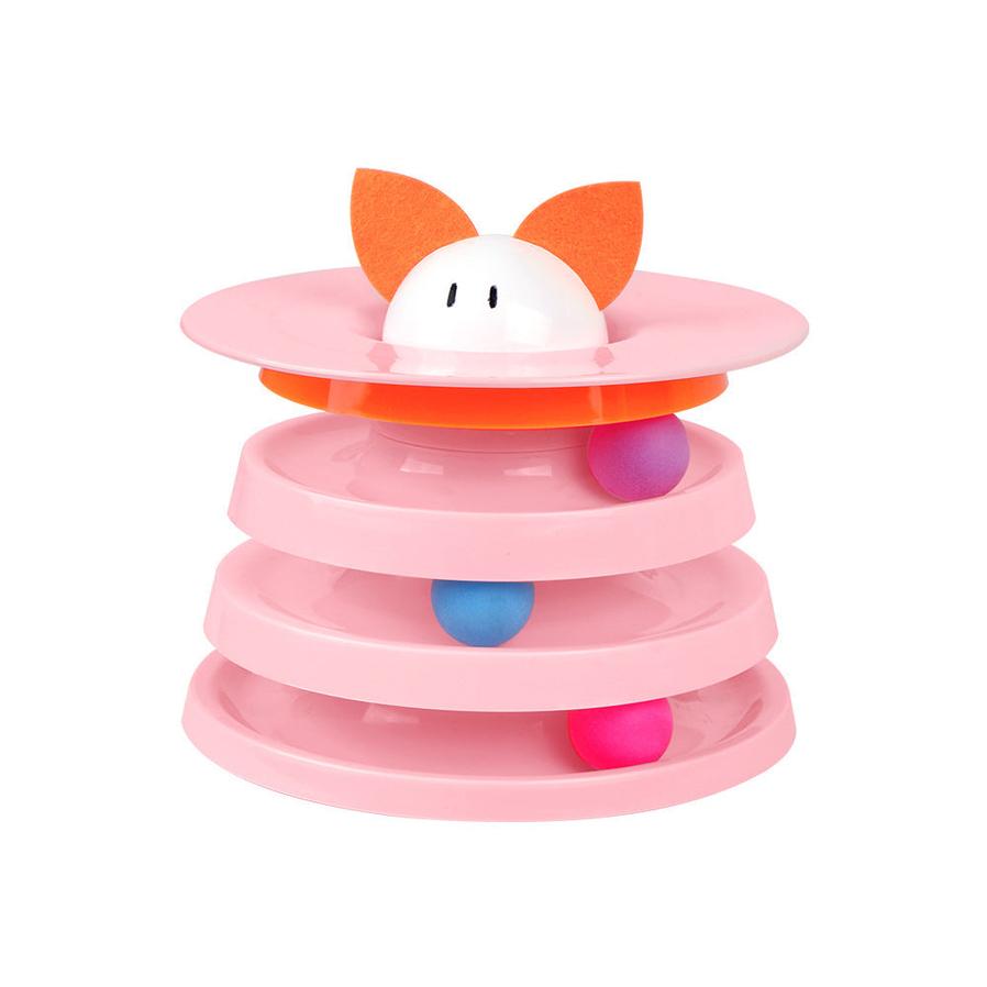 JMT-700874 Four-Layer Rotating Cat Toy - Interactive Multi-Color Design to Engage and Entertain Your Feline Friend