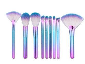 JMT-701002 9-Piece Make-Up Brush Set with Cylinder Case for Eye and Face Applications
