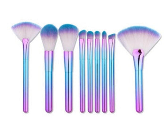JMT-701002 9-Piece Make-Up Brush Set with Cylinder Case for Eye and Face Applications