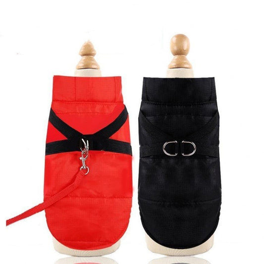 JMT-701514 Waterproof Cold Burst Wash Dog Vest Coat in Red or Black - Sizes XS to 2XL
