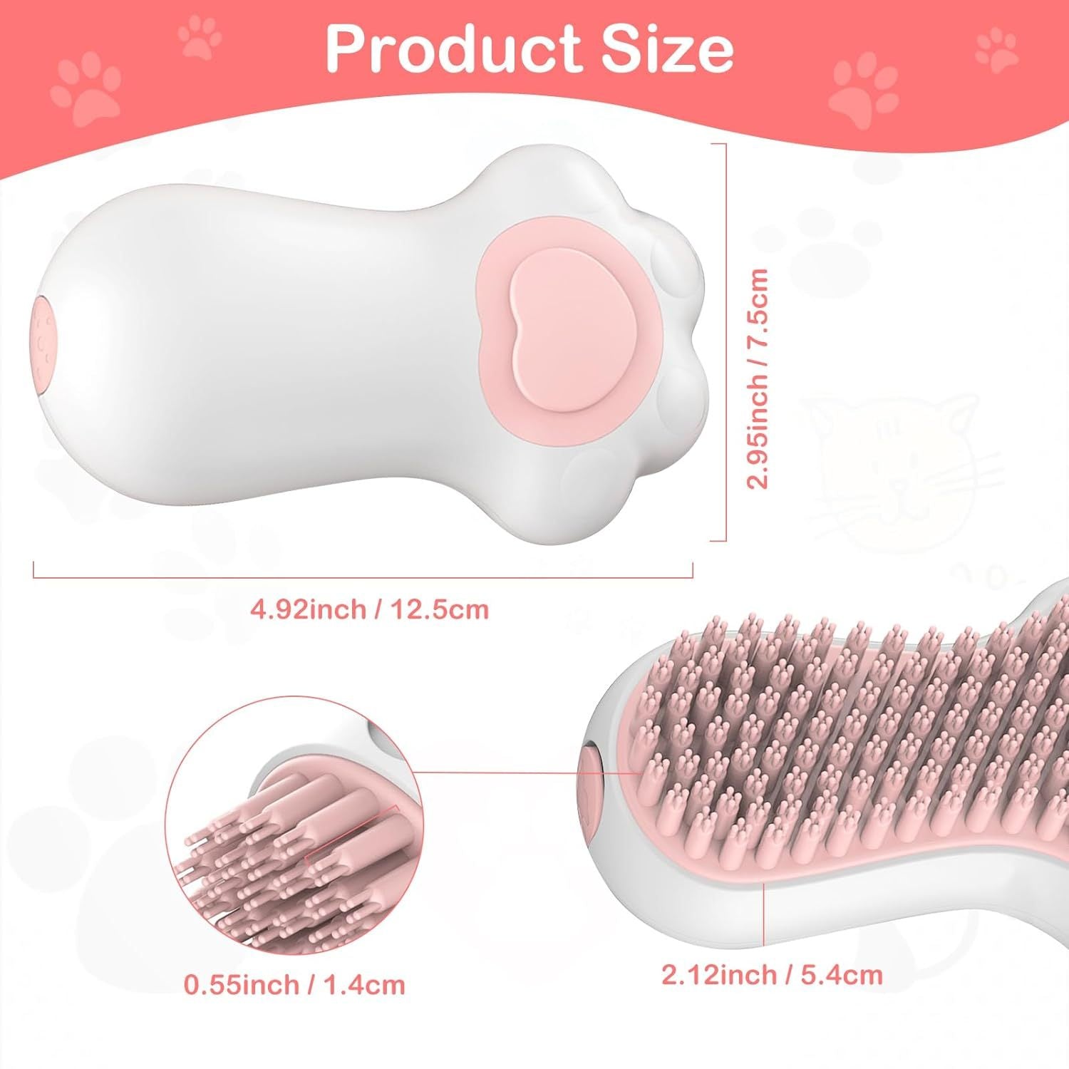 JMT-701962 Soft Silicone Pet Grooming Brush with Shampoo Dispenser for Dogs and Cats