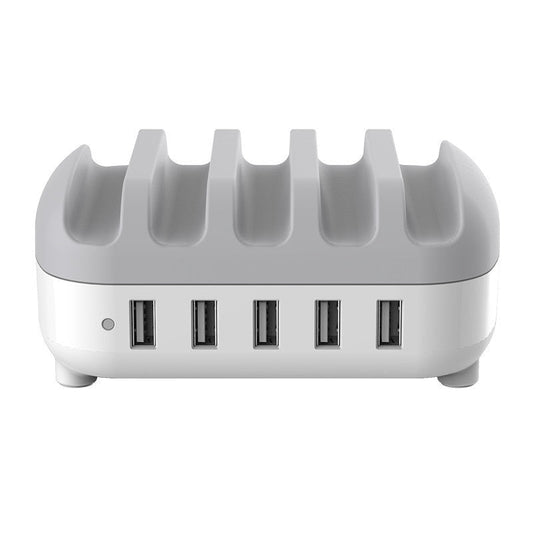 JMT-702218 5-Port USB Charging Station with Intelligent Chip Identification, 40W Output, Available in White and Black