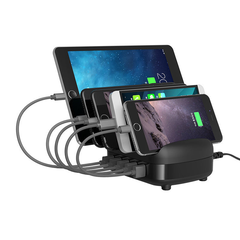 JMT-702218 5-Port USB Charging Station with Intelligent Chip Identification, 40W Output, Available in White and Black