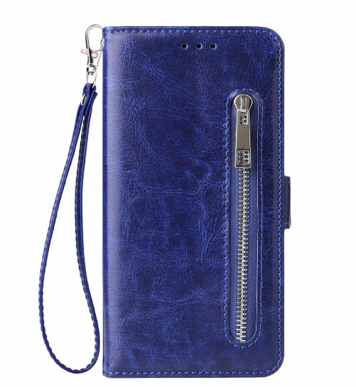JMT-702410 Stylish TPU Leather Zipper Calf Shell Case for iPhone - Retro Business Card Protection