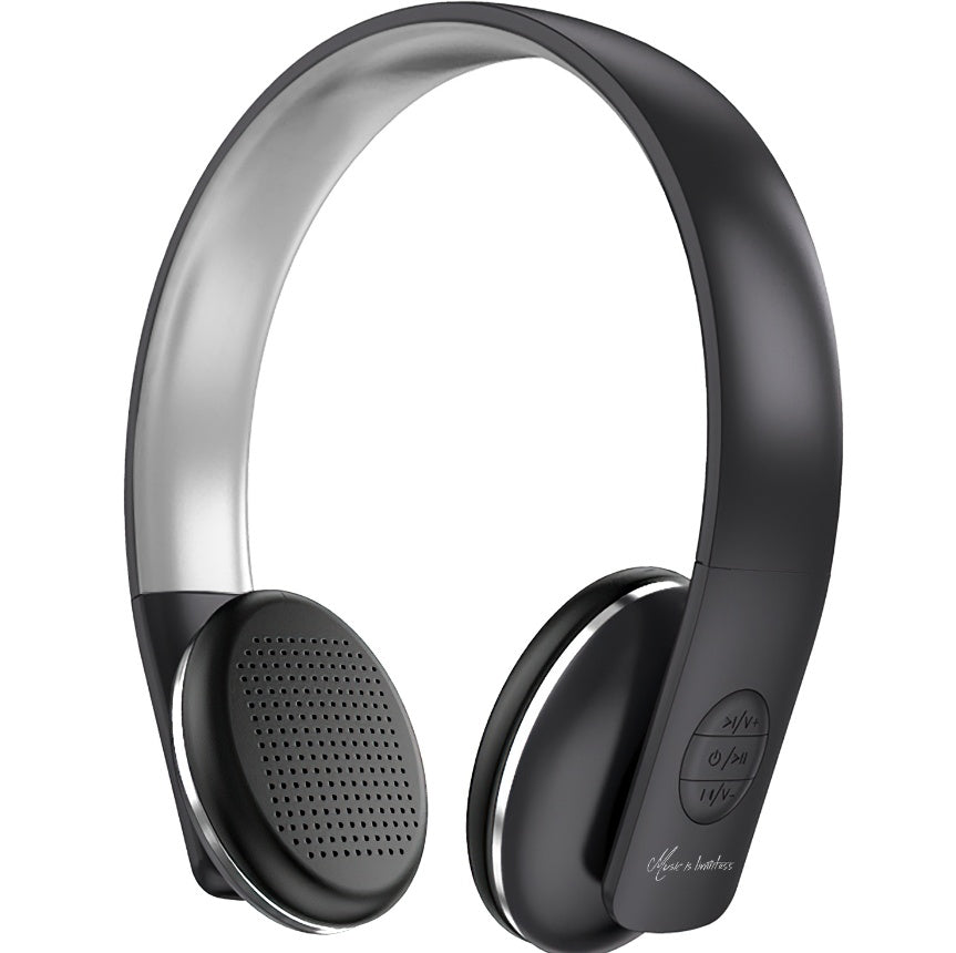 JMT-702858 A50-BT Wireless Headphones - Bluetooth 5.0, 8-Hour Playback, FM Radio, Type-C Charging, Hands-Free Calling, Black