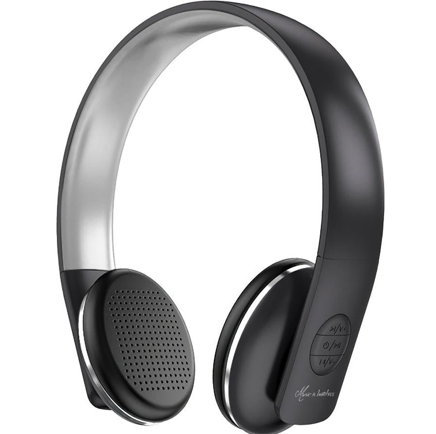 JMT-702858 A50-BT Wireless Headphones - Bluetooth 5.0, 8-Hour Playback, FM Radio, Type-C Charging, Hands-Free Calling, Black
