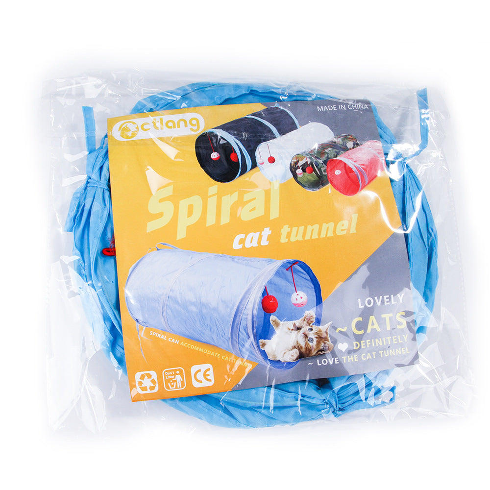 JMT-702858 Dual-Entry Cat Tunnel with Foldable Polyester Design for Fun Playtime