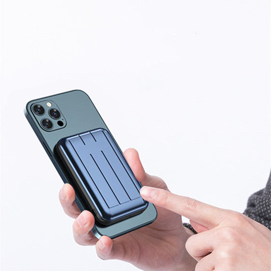 JMT-703050 Magnetic 15W Wireless Power Bank with 5000mAh Capacity - Available in Blue, Green, and Gray