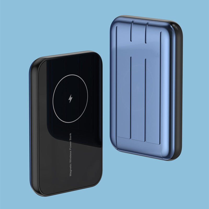 JMT-703050 Magnetic 15W Wireless Power Bank with 5000mAh Capacity - Available in Blue, Green, and Gray