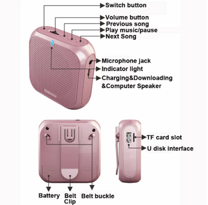 JMT-703370 Wired Mini Bee Loudspeaker with ABS Plastic Body, Model K400, 5W Output Power