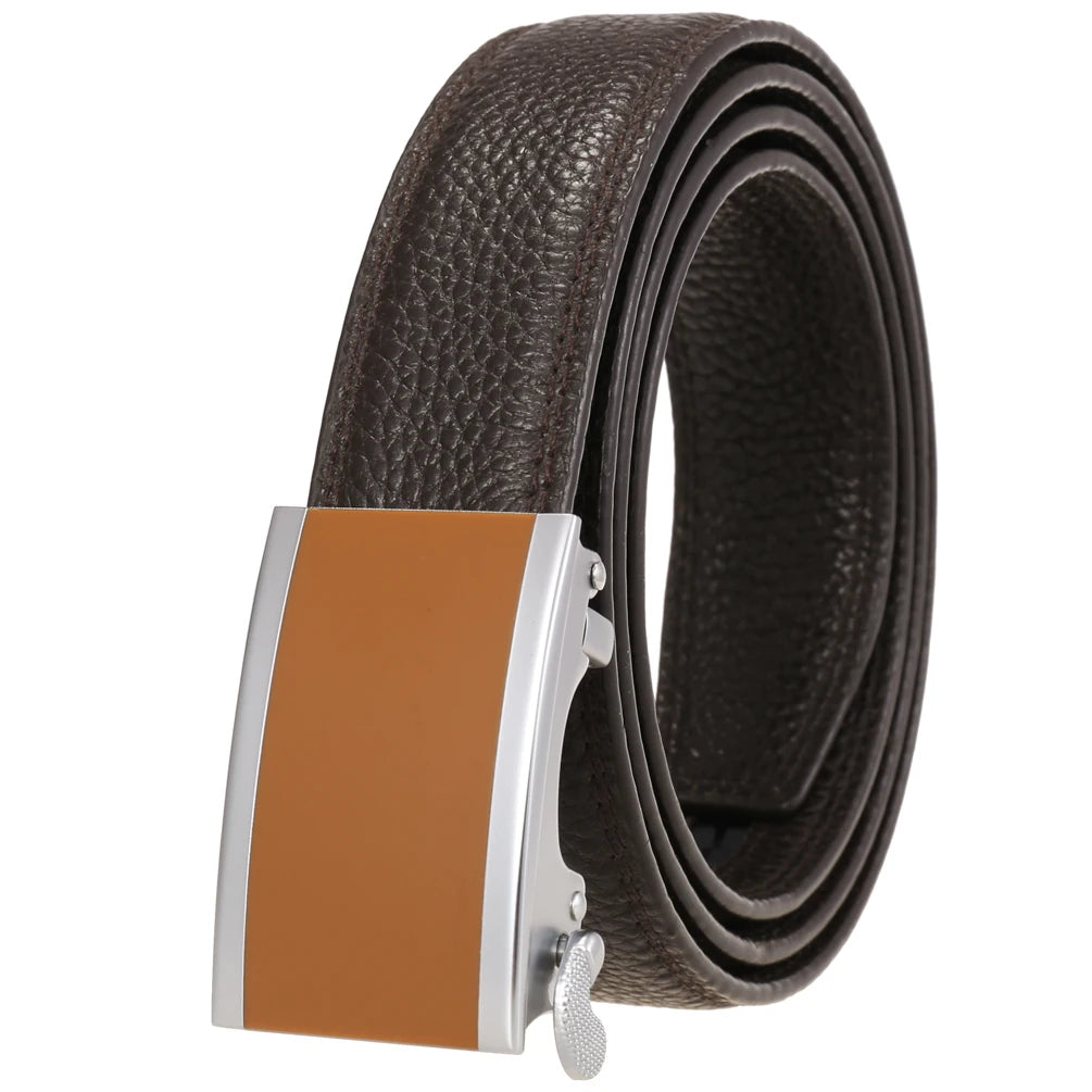 JMT-703626 Men's Genuine Leather 3.0CM First Layer Belt - Durable Fashion Accessory