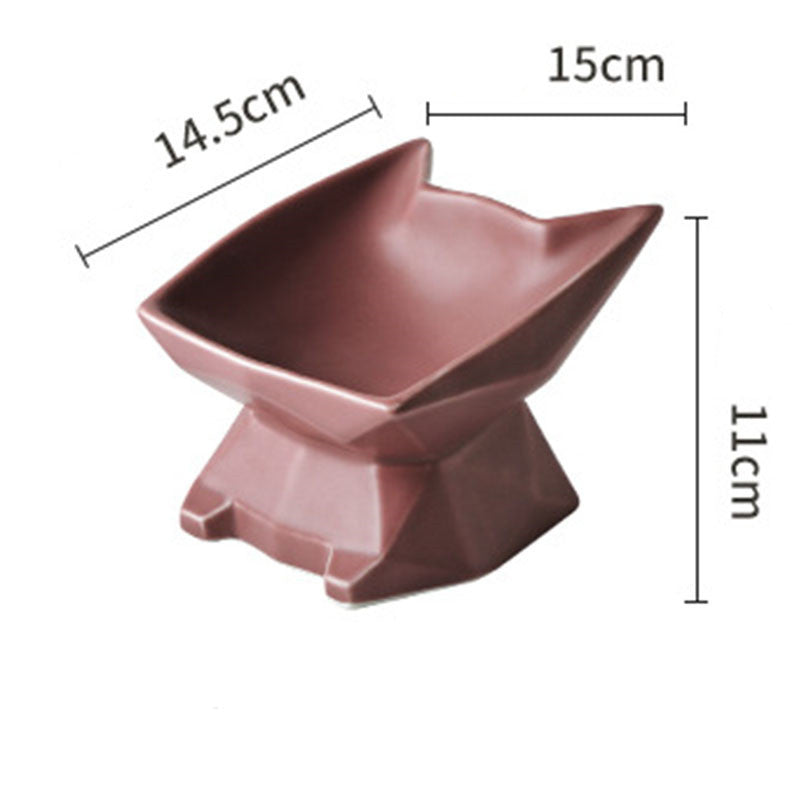 JMT-704202 Creative Cat-Shaped Ceramic Bowl in Multiple Colors for Pet Feeding
