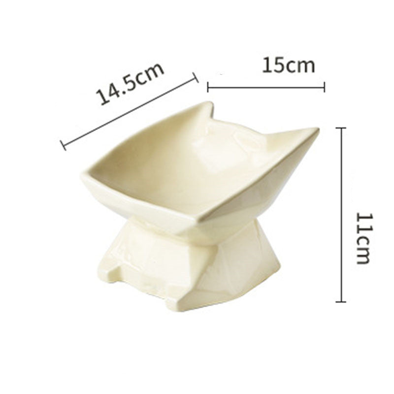 JMT-704202 Creative Cat-Shaped Ceramic Bowl in Multiple Colors for Pet Feeding