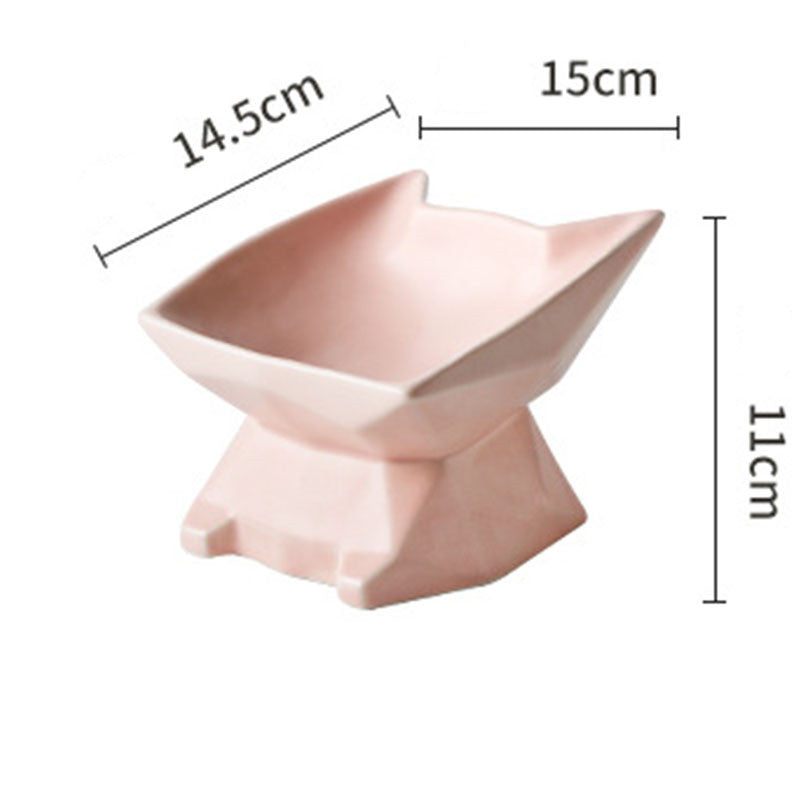 JMT-704202 Creative Cat-Shaped Ceramic Bowl in Multiple Colors for Pet Feeding