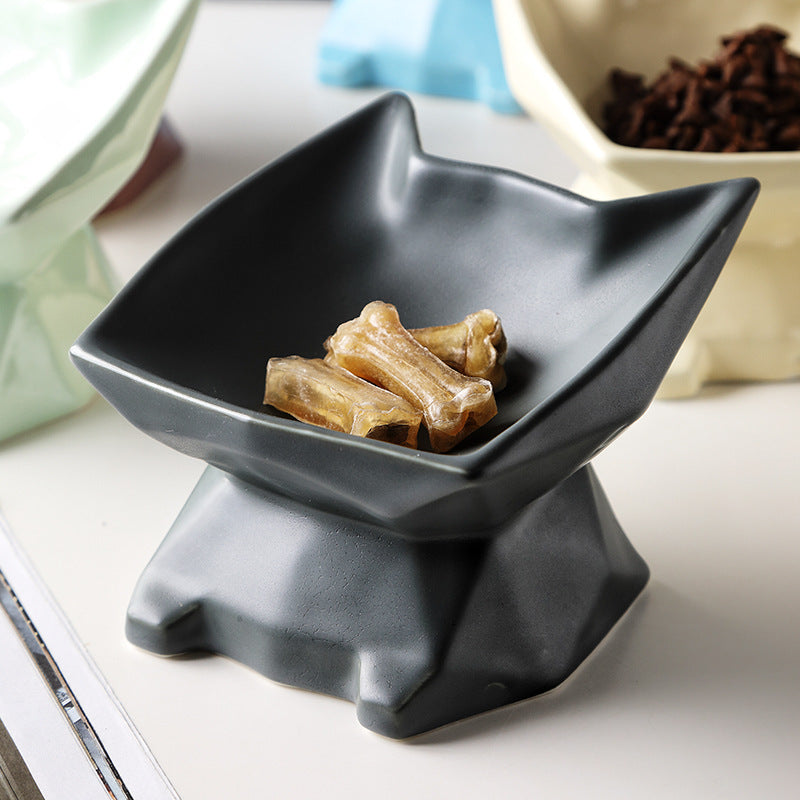 JMT-704202 Creative Cat-Shaped Ceramic Bowl in Multiple Colors for Pet Feeding