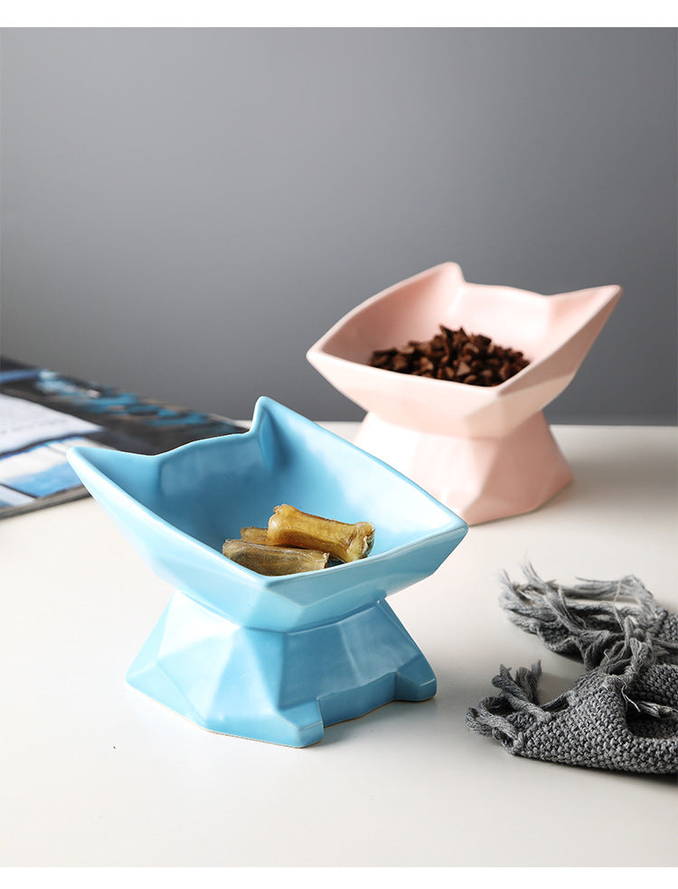 JMT-704202 Creative Cat-Shaped Ceramic Bowl in Multiple Colors for Pet Feeding