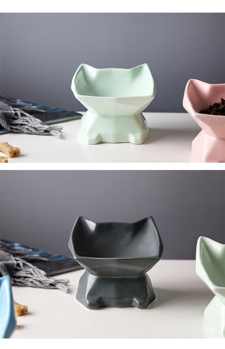 JMT-704202 Creative Cat-Shaped Ceramic Bowl in Multiple Colors for Pet Feeding