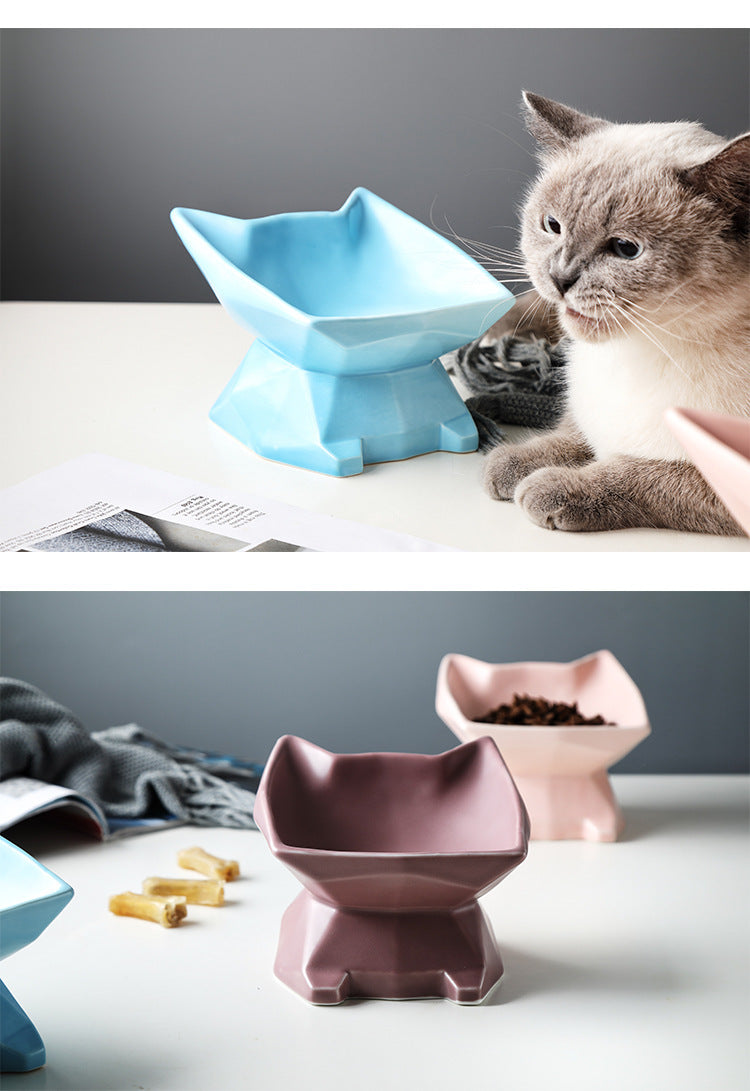 JMT-704202 Creative Cat-Shaped Ceramic Bowl in Multiple Colors for Pet Feeding