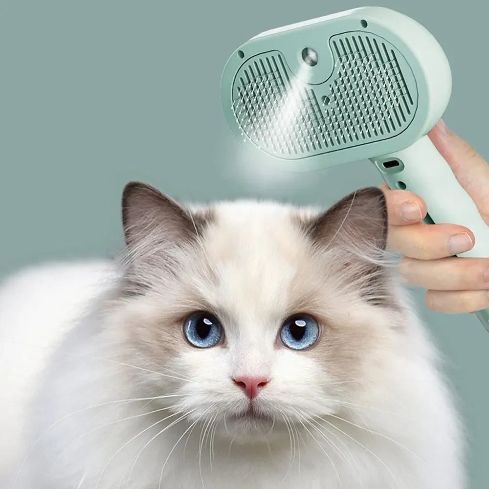 JMT-704266 Pet Hair Remover Comb with Water Mist Feature for Dogs and Cats - Plastic Dematting Grooming Tool