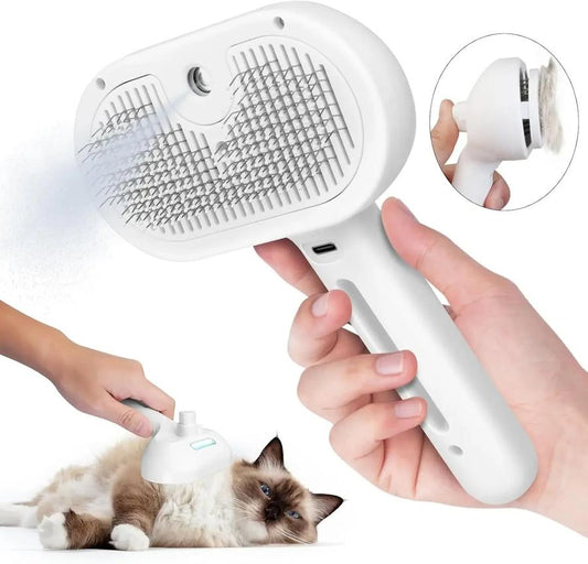 JMT-704266 Pet Hair Remover Comb with Water Mist Feature for Dogs and Cats - Plastic Dematting Grooming Tool